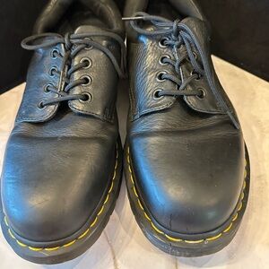 Dr. Martens Black Leather Oxfords with Yellow Stitching minimal wear